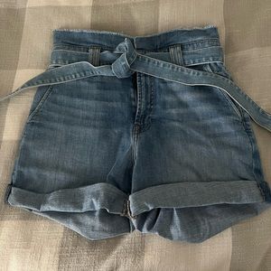 7 for all mankind paper bag denim shorts sz 27